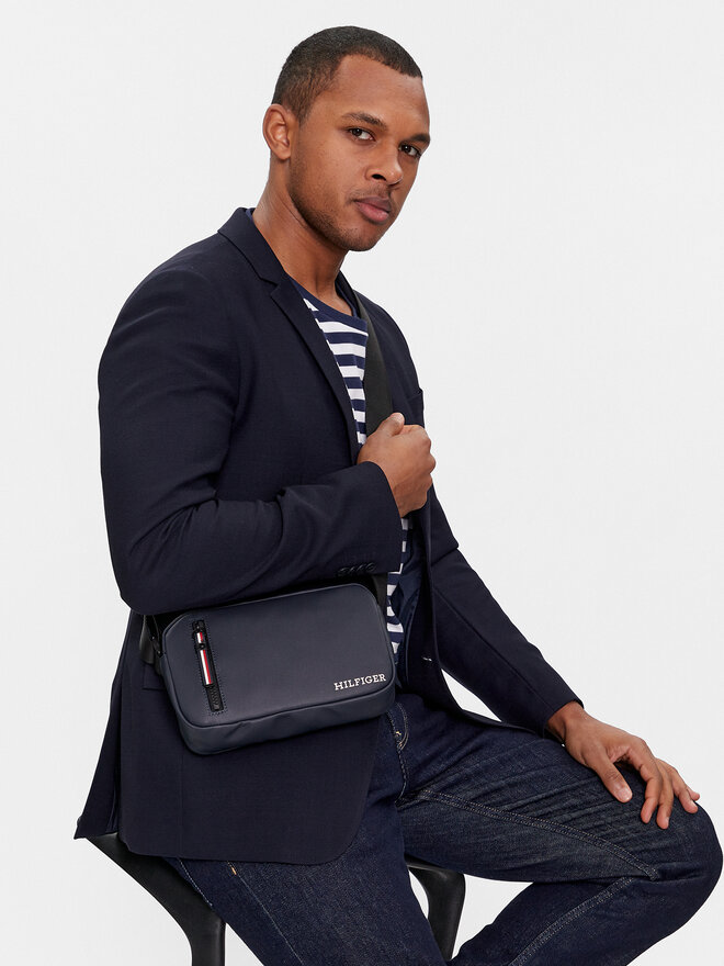Tommy Hilfiger Τσαντάκι Tommy Hilfiger Th Pique Ew Reporter AM0AM11780 Σκούρο μπλε