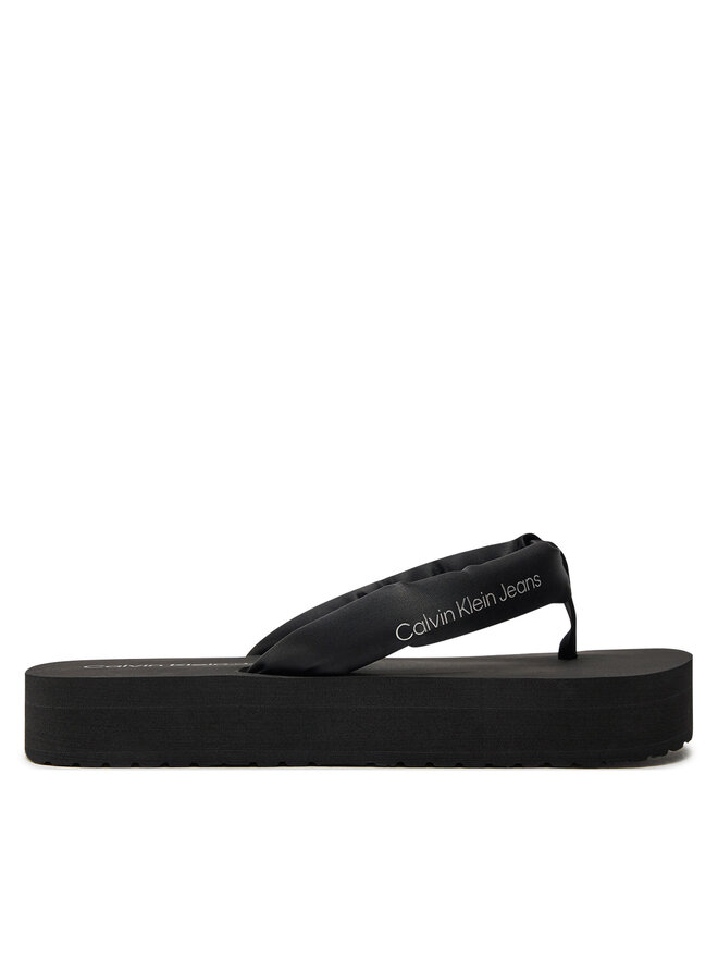 Calvin Klein Jeans Zehentrenner Calvin Klein Jeans Beach Sandal Flatform Padded Ny YW0YW01400 Schwarz