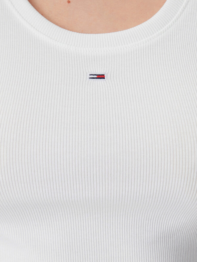 Tommy Jeans Tommy Jeans Felső Essential DW0DW20673 Fehér Slim Fit