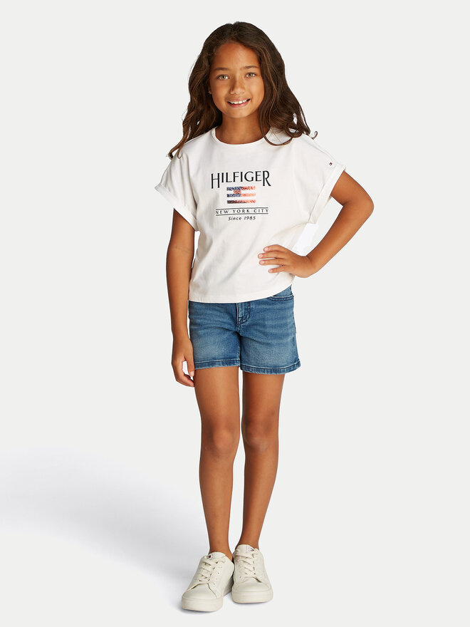 Tommy Hilfiger Tommy Hilfiger Marškinėliai KG0KG08525 S Balta Regular Fit