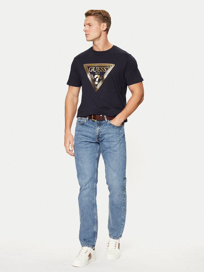 Guess Guess Marškinėliai M5RI49 K9RM1 Tamsiai mėlyna Regular Fit