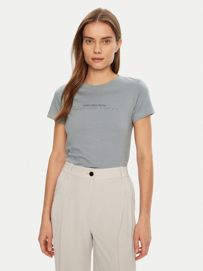 Calvin Klein Jeans Calvin Klein Jeans Camiseta Institutional Graphic J20J224990 Gris Slim Fit