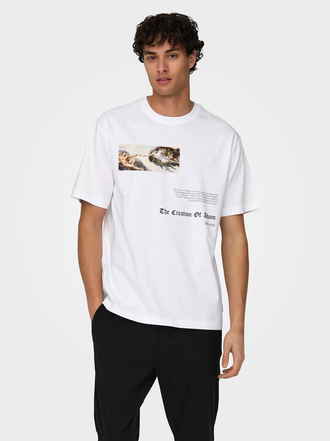 Only & Sons Only & Sons Camiseta Apoh 22028207 Blanco Relaxed Fit