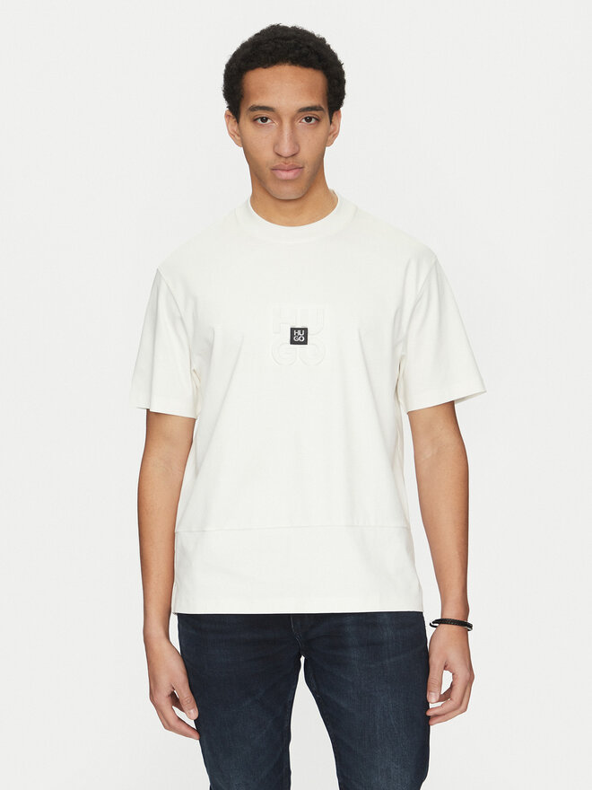 HUGO HUGO Футболка Debostac 50535499 Écru Relaxed Fit