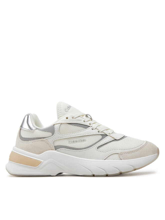 Calvin Klein Sneakersy Calvin Klein Runner Lace Up Mesh HW0HW02133 Biela