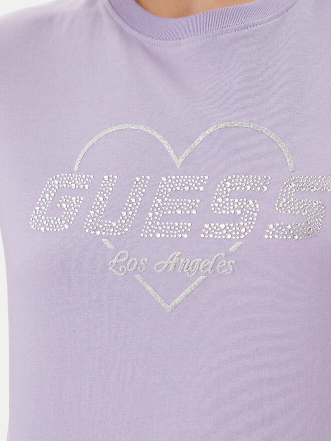 Guess Guess Marškinėliai V5GI10 K9RM1 Violetinė Regular Fit