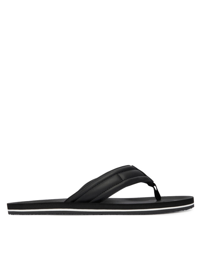 Tommy Hilfiger Zehentrenner Tommy Hilfiger Hilfiger Padded Beach Sandal FM0FM05801 Schwarz