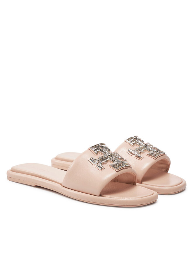 Tory Burch Klapki Tory Burch Double T Deco Sport Slide 158768 Różowy