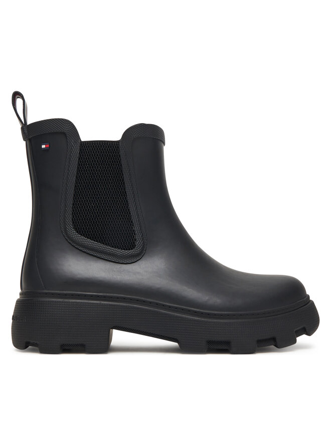Tommy Hilfiger Гумени ботуши Tommy Hilfiger Flag Ankle Warm Lining FW0FW08974 Черен