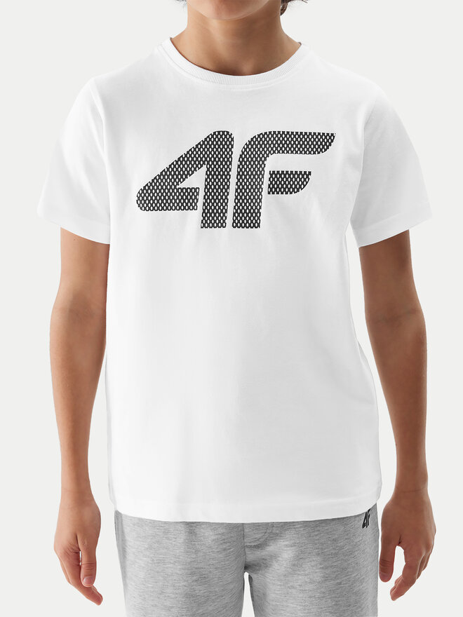 4F 4F Marškinėliai 4FJWSS24TTSHM1115 Balta Regular Fit