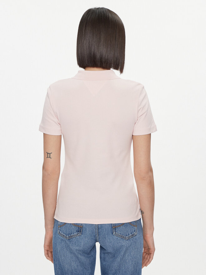 Tommy Hilfiger Tommy Hilfiger Поло Logo WW0WW41032 Рожевий Slim Fit