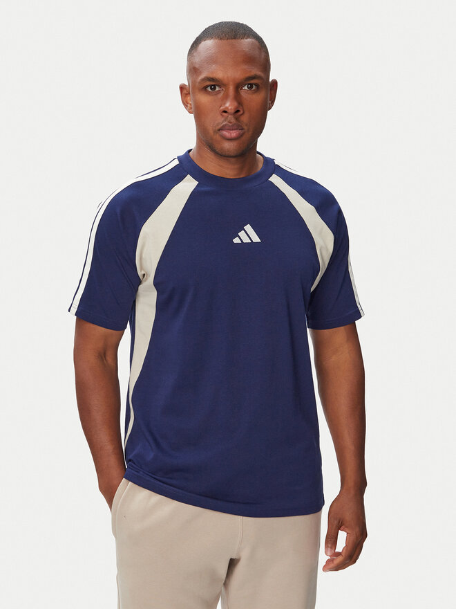 adidas adidas T-Shirt Seasonal Essentials Colorblock KF4193 Dunkelblau Regular Fit