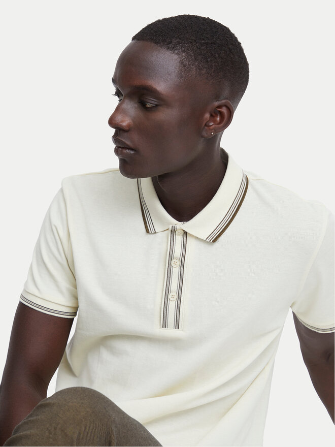 Blend Blend Polo 20716474 Écru Regular Fit
