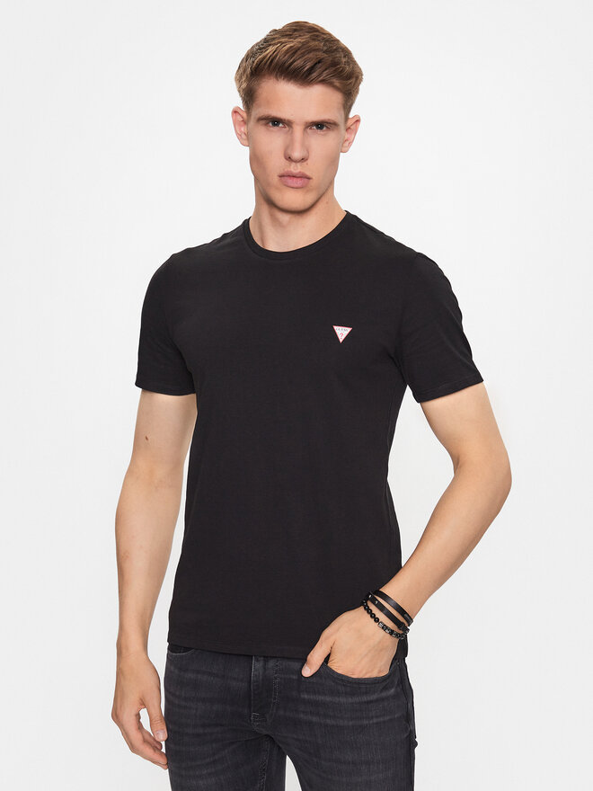 Guess Guess Marškinėliai M2YI36 I3Z14 Juoda Slim Fit