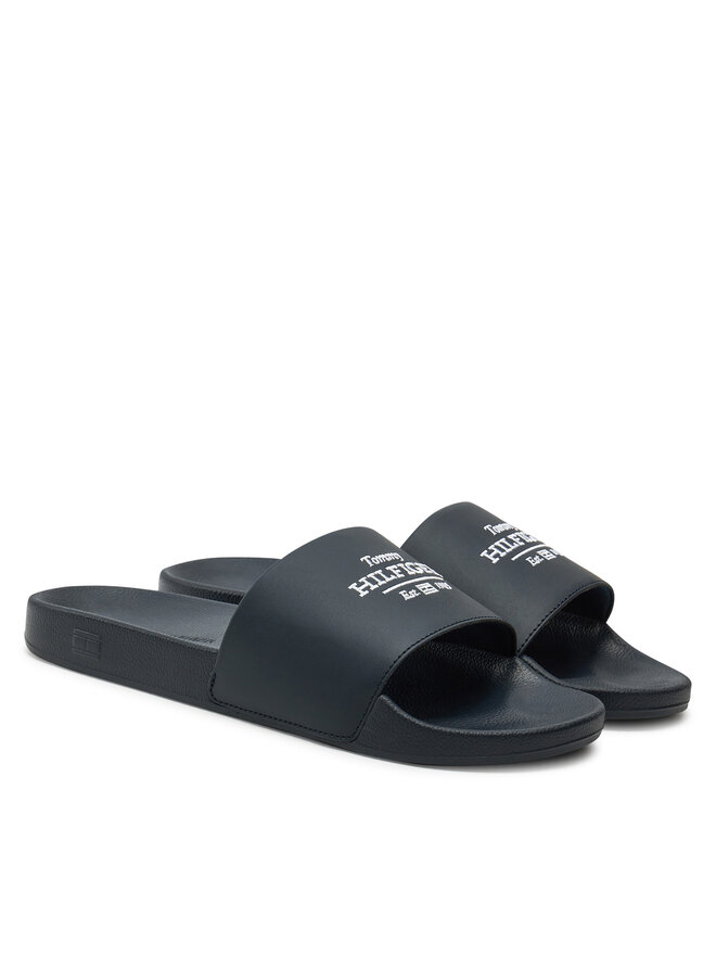Tommy Hilfiger Šľapky Tommy Hilfiger Embroid Hilfiger 85 Pool Slide FM0FM05342 Tmavomodrá