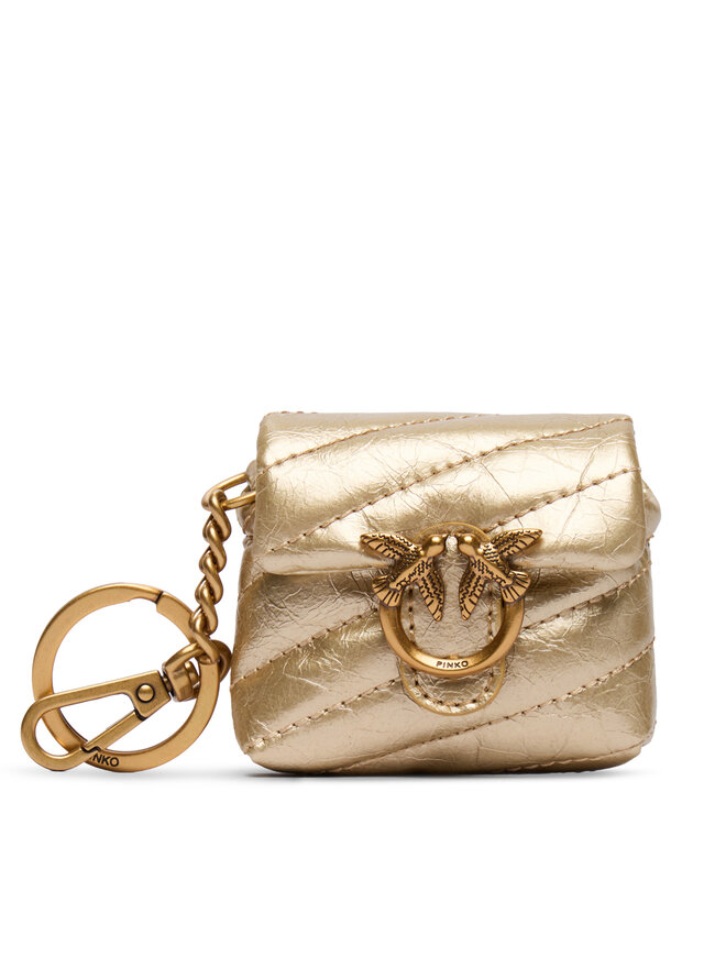 PINKO Μπρελόκ PINKO Airpods Love Puff Microfiber Shiny Calf AI 25-26 PCPL 105869 A370 Χρυσό