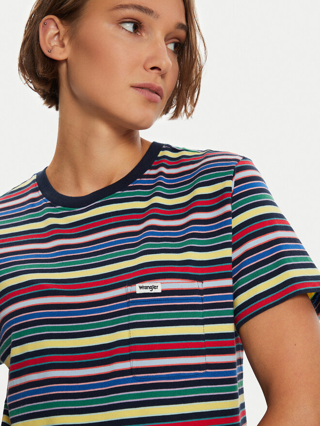 Wrangler Wrangler Marškinėliai Stripe 112356456 Spalvota Regular Fit