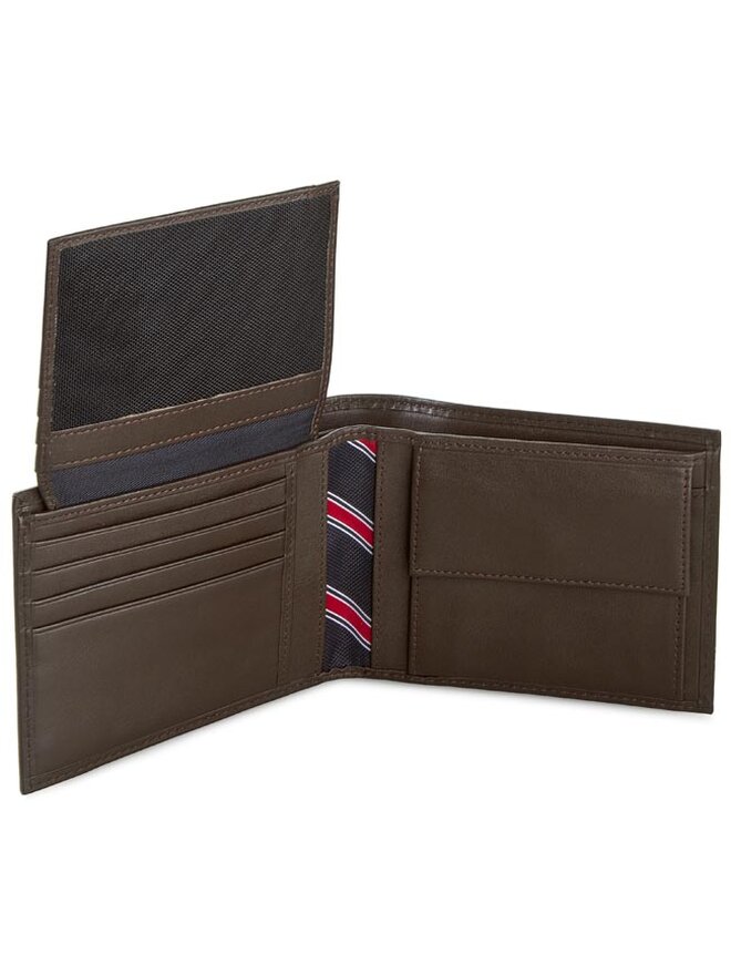 Tommy Hilfiger Nagyméretű férfi pénztárca Tommy Hilfiger Eton Cc Flap And Coin Pocket AM0AM00652/83362 Barna