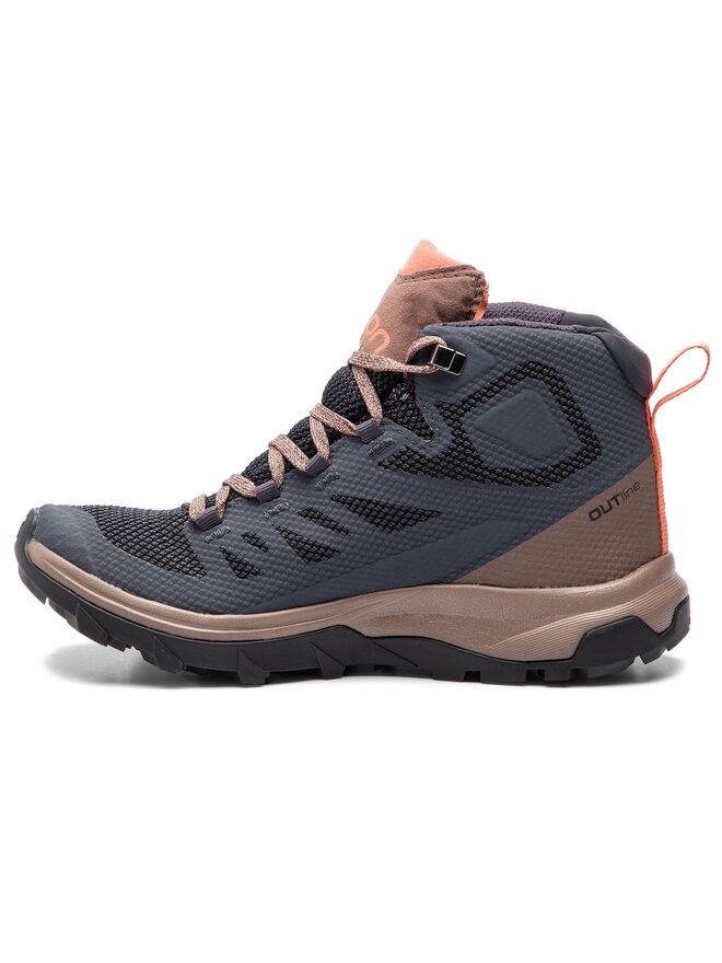Salomon outline mid gtx w ebony deep taupe tawny orange online