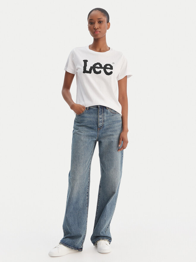 Lee Футболка Logo Tee L42UER12 112109470 Білий Regular Fit