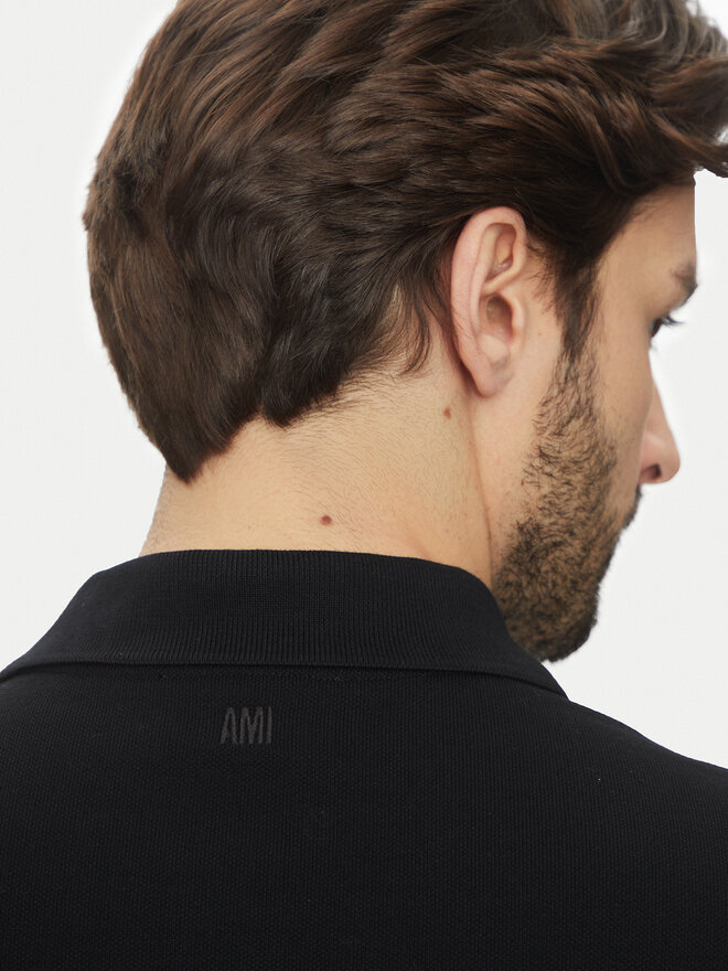AMI PARIS AMI PARIS Поло BFUPL001.760 Чорний Regular Fit
