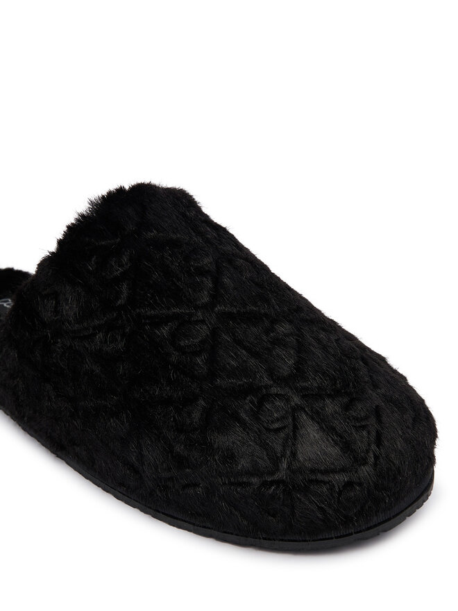 Calvin Klein Hausschuhe Calvin Klein Home Slipper Fur Aop HW0HW03218 Schwarz