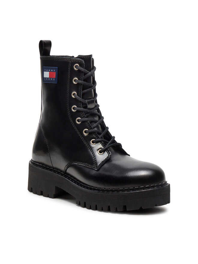 Tommy Jeans Schnürstiefeletten Tommy Jeans Urban Tommy Jeans Lace Up Boot EN0EN01995 Schwarz