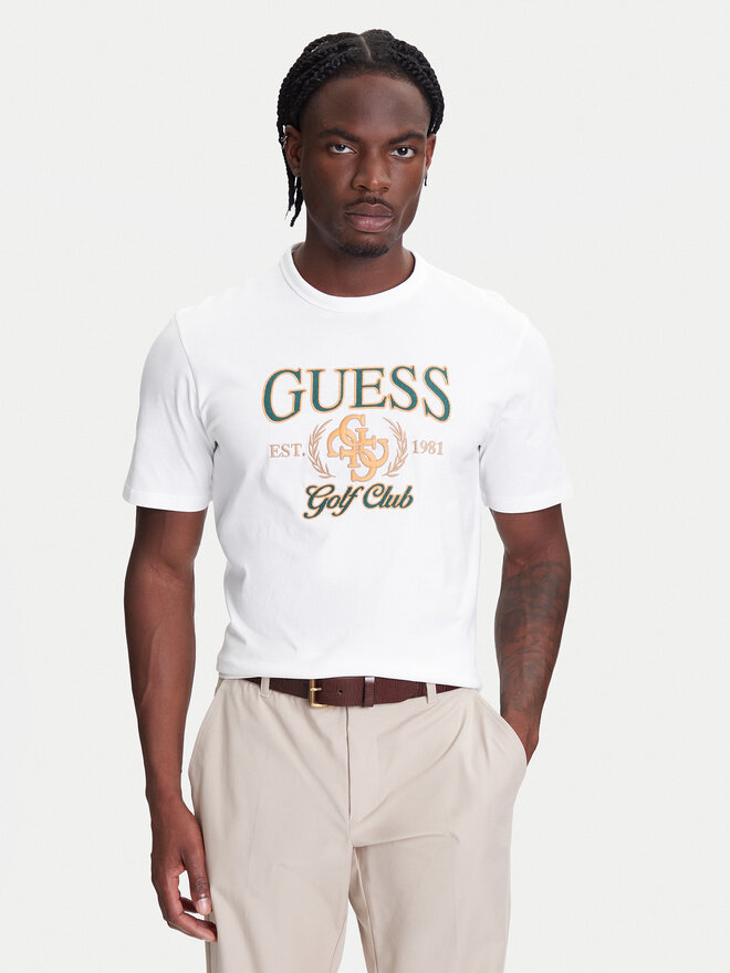 Guess Guess Marškinėliai M5YI22 K8FQ4 Balta Regular Fit