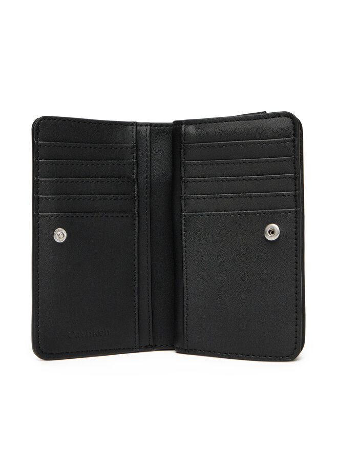 Calvin Klein Liels sieviešu maks Calvin Klein Ck Re-Lock Medium Bifold LV04F1033G Melns