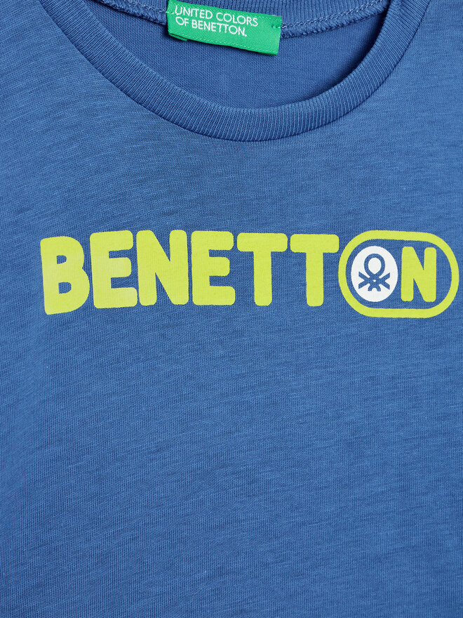 United Colors Of Benetton United Colors Of Benetton Marškinėliai 3I1XG102N Mėlyna Regular Fit
