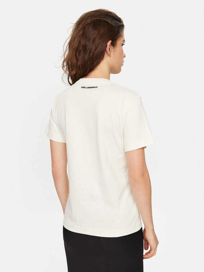 KARL LAGERFELD KARL LAGERFELD T-Shirt A1W17129 Εκρού Regular Fit