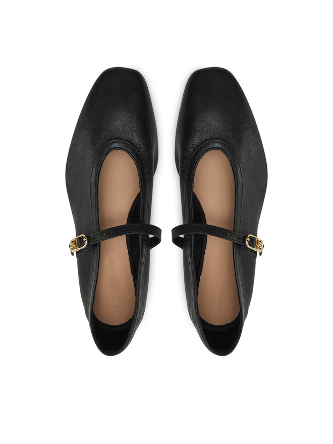 Tommy Hilfiger Balerina Tommy Hilfiger Ballerina Maryjane Soft Leather FW0FW08354 Fekete