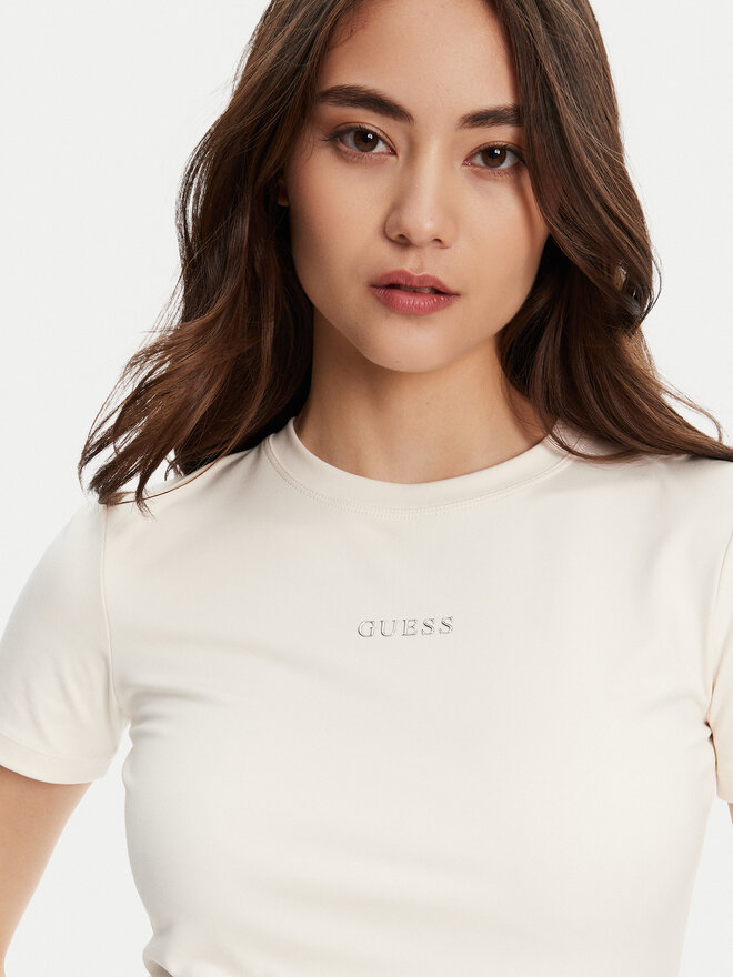 Guess Guess Majica V5RI10 KCD02 Écru Regular Fit