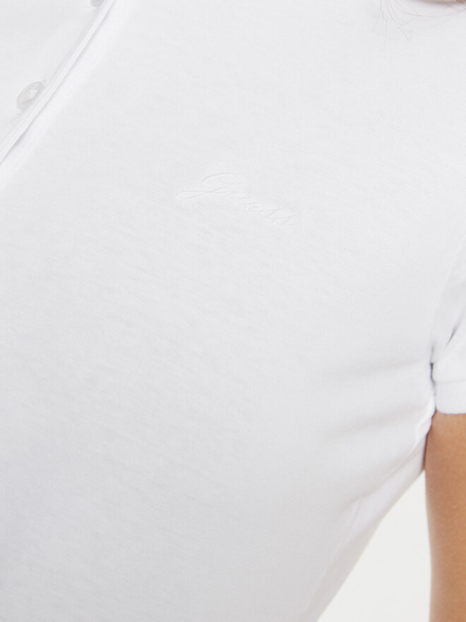 Guess Guess Polo W4GP62 KBZV1 Blanco Slim Fit