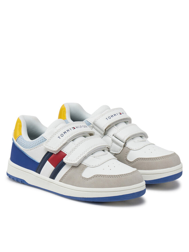 Tommy Hilfiger Sneakersy Tommy Hilfiger Flag Low Cut Velcro Sneaker T1X9-33844-1269 S Bílá