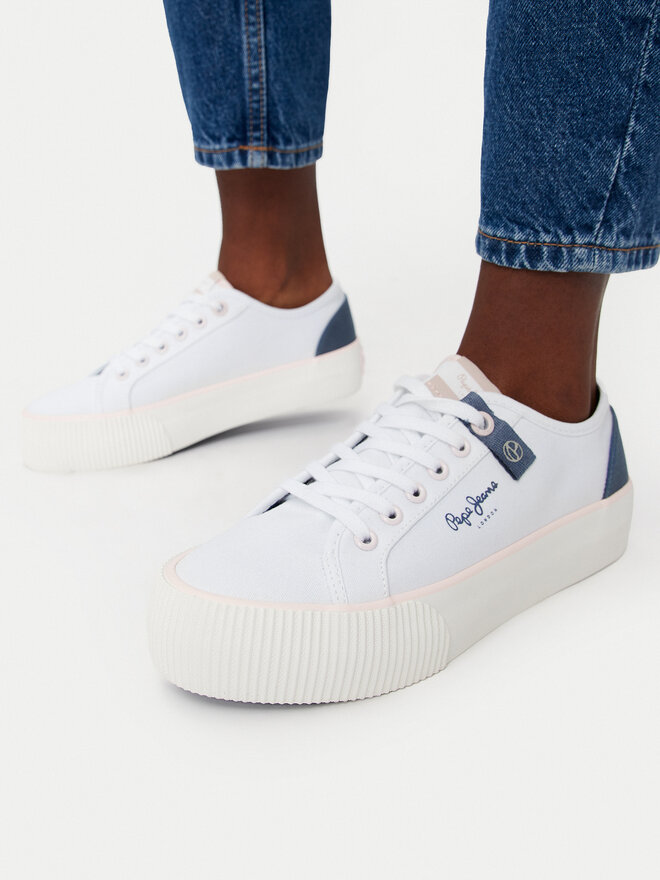 Pepe Jeans Tenisky Pepe Jeans Ottis W Sun PLS31456 Bílá