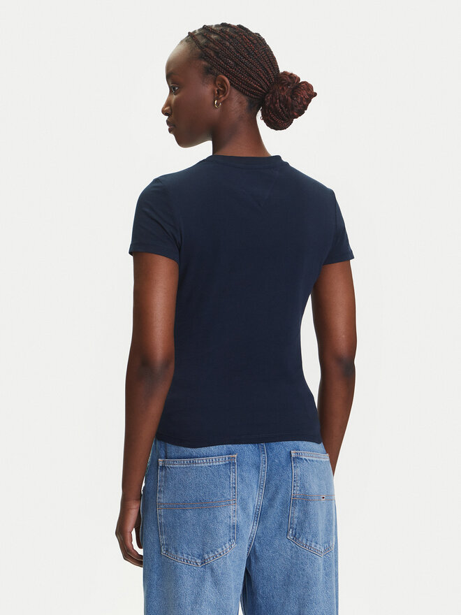 Tommy Jeans Tommy Jeans Majica Linear DW0DW21422 Mornarsko modra Slim Fit