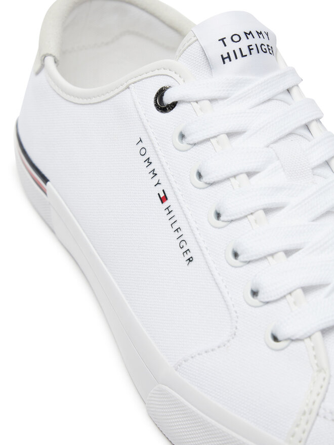 Tommy Hilfiger Sneakers aus Stoff Tommy Hilfiger Core Corporate Vulc Canvas FM0FM05398 Weiß