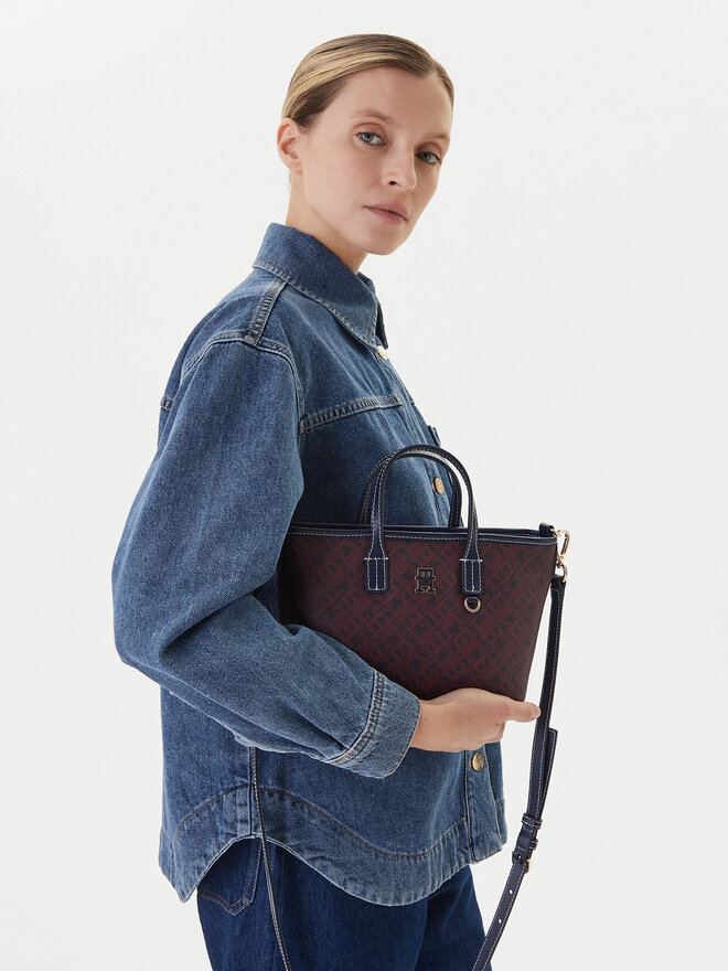 Tommy Hilfiger Bolso Tommy Hilfiger Th Monoplay Le Nano Tote AW0AW17717 Azul marino