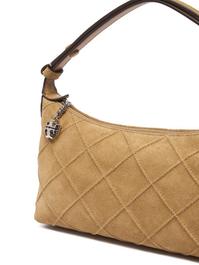 Tory Burch Handtasche Tory Burch Fleming Suede Pochette 185797 Creme