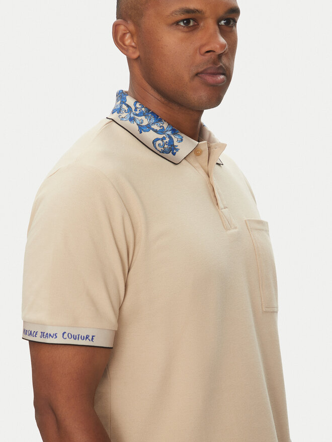 Versace Jeans Couture Versace Jeans Couture Pólóing 78GAGT04 Bézs Regular Fit