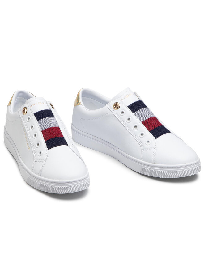 Tommy Hilfiger Снікерcи Tommy Hilfiger Th Elastic Slip On Sneaker FW0FW05546 Білий