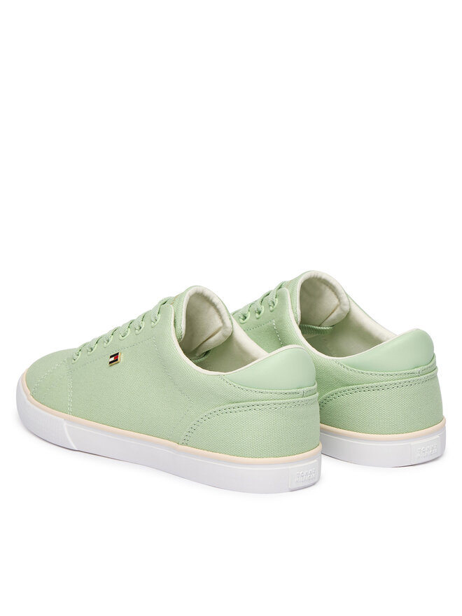 Tommy Hilfiger Sneakers aus Stoff Tommy Hilfiger Th Low Profile Vulc Canvas FW0FW09102 Grün