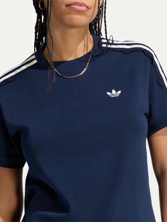 adidas adidas T-Shirt Lace 3 Stripes LG4264 Dunkelblau Regular Fit