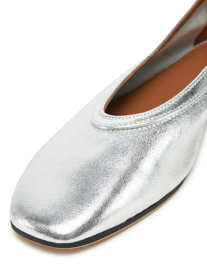 Tommy Hilfiger Ballerine Tommy Hilfiger Soft Metal Lthr Ballerina No Bow FW0FW08601 Argento
