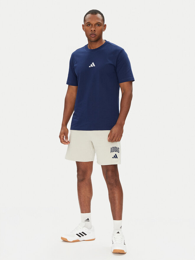 adidas adidas Marškinėliai Essentials Small Logo JF1093 Tamsiai mėlyna Regular Fit