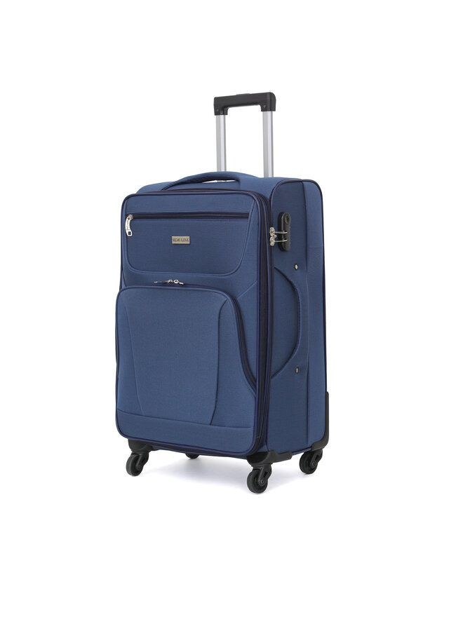 Semi Line Μεγάλη Βαλίτσα Semi Line T5772-3 Σκούρο μπλε