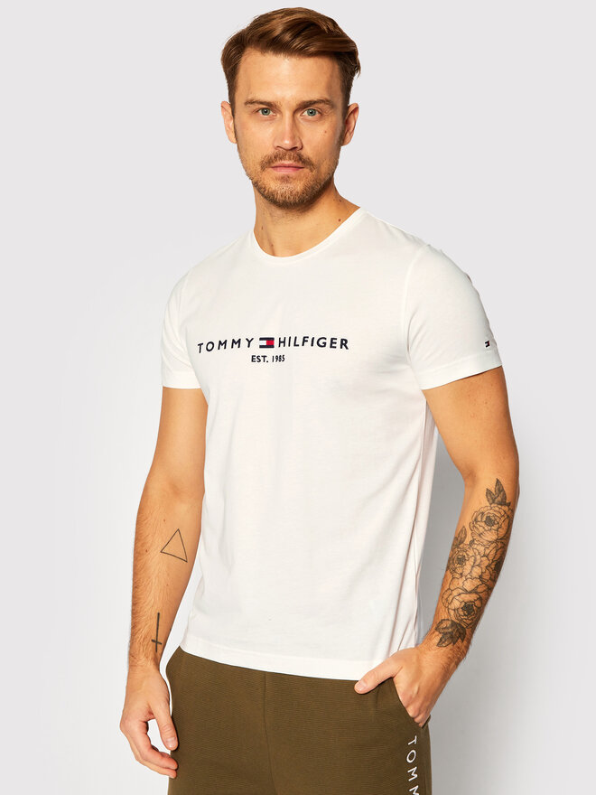 Tommy Hilfiger Tommy Hilfiger T-Shirt Core Logo Tee MW0MW11465 Λευκό Regular Fit