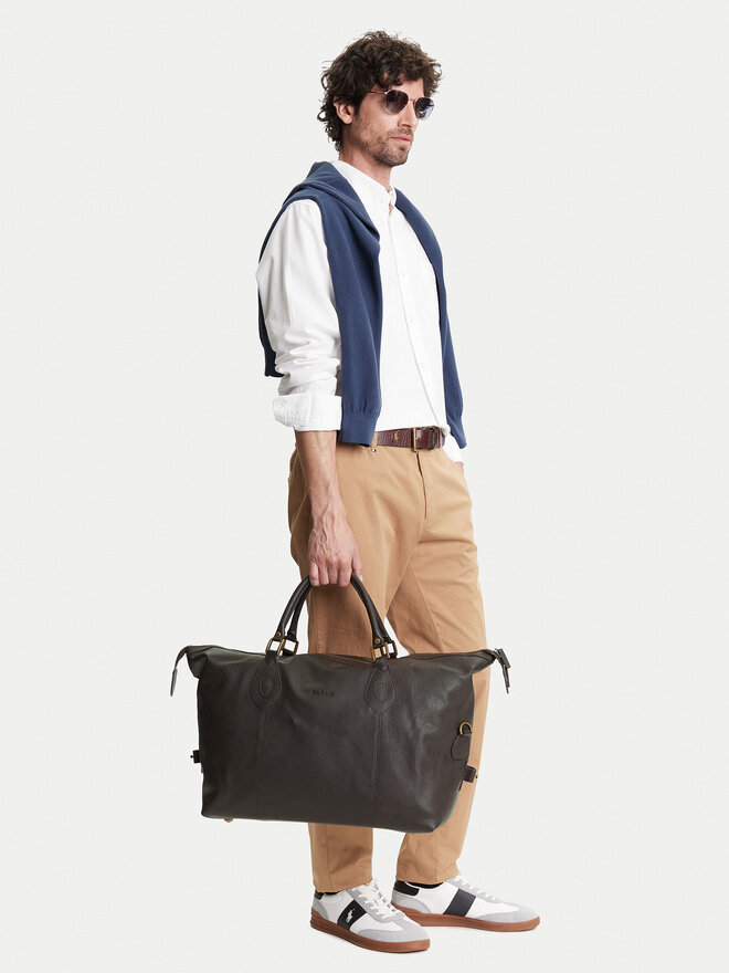 Barbour Сумка Barbour Leather Medium Travel Explorer UBA0008BR91 Коричневий