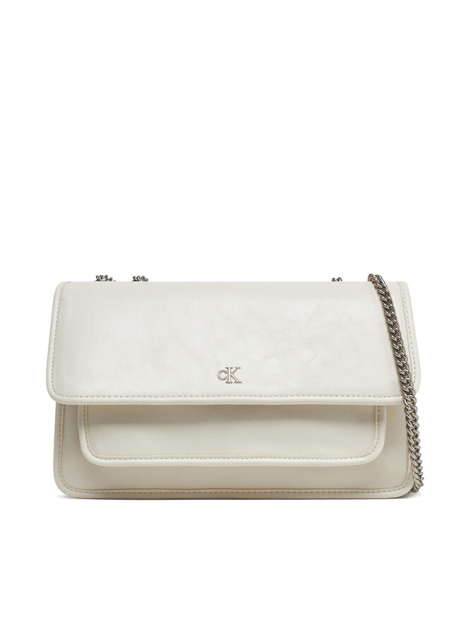 Calvin Klein Jeans Ročna torba Calvin Klein Jeans Chain Ew Flap Conv Chain Bag LV04K3084G Écru